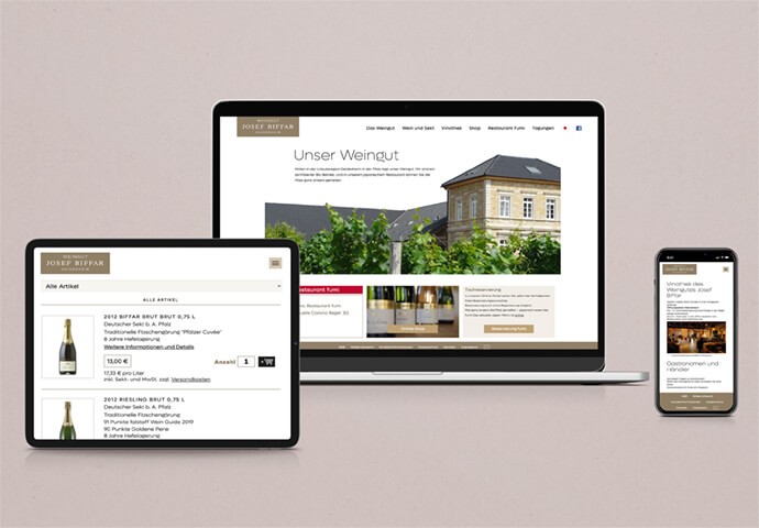 Website Weingut Josef Biffar